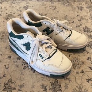 New Balance 650 White and Green Sneakers